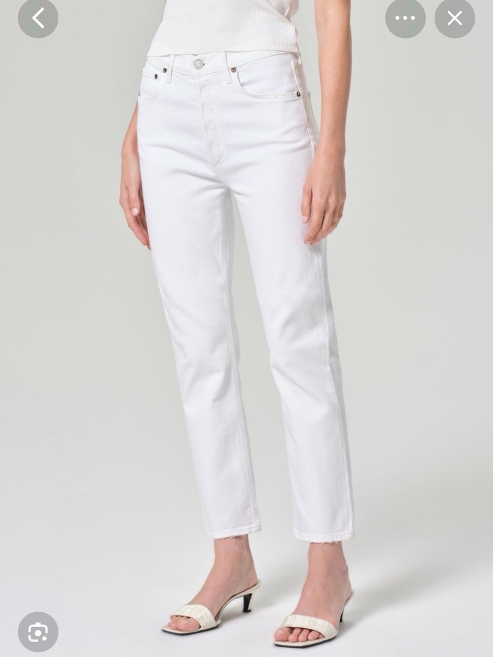 Agolde White Straight Leg Jeans